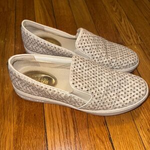 Women’s Michael Kors Beige Star Pattern Slip-On Shoes